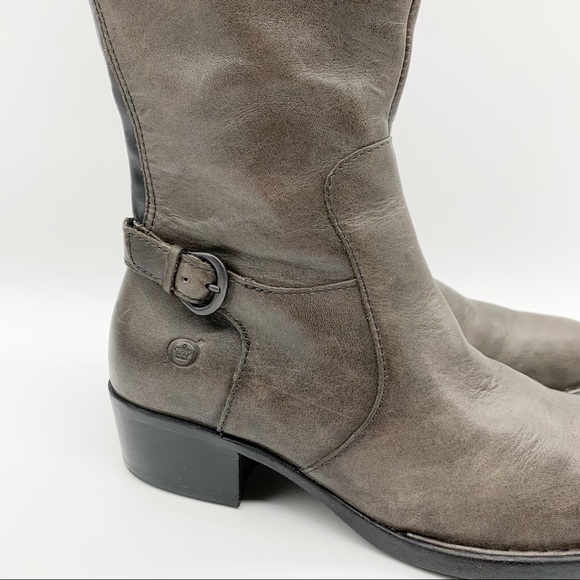 Born Leather Knee High Riding Boots in Olive Taupe Size 6.5M - Picture 7 of 14